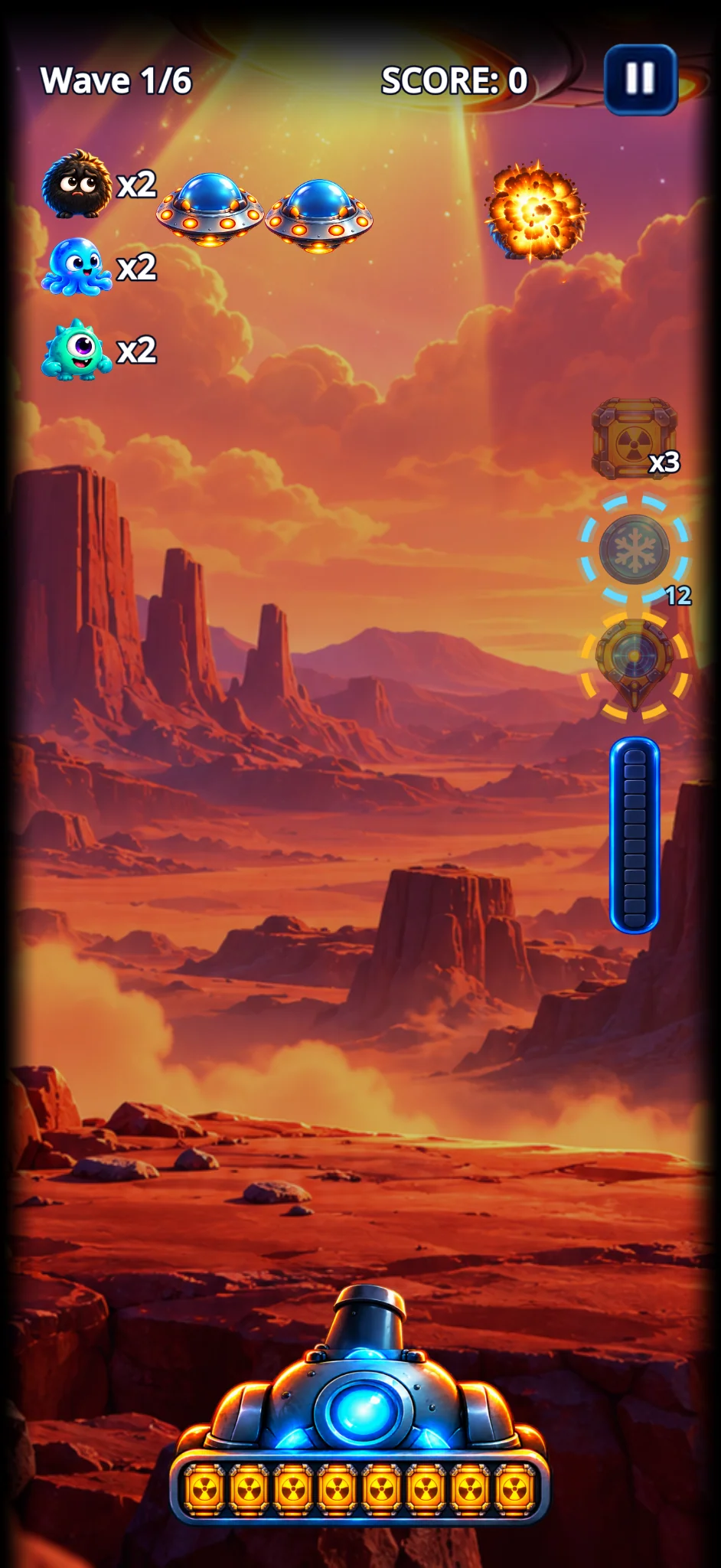 Descending UFO fleet screenshot