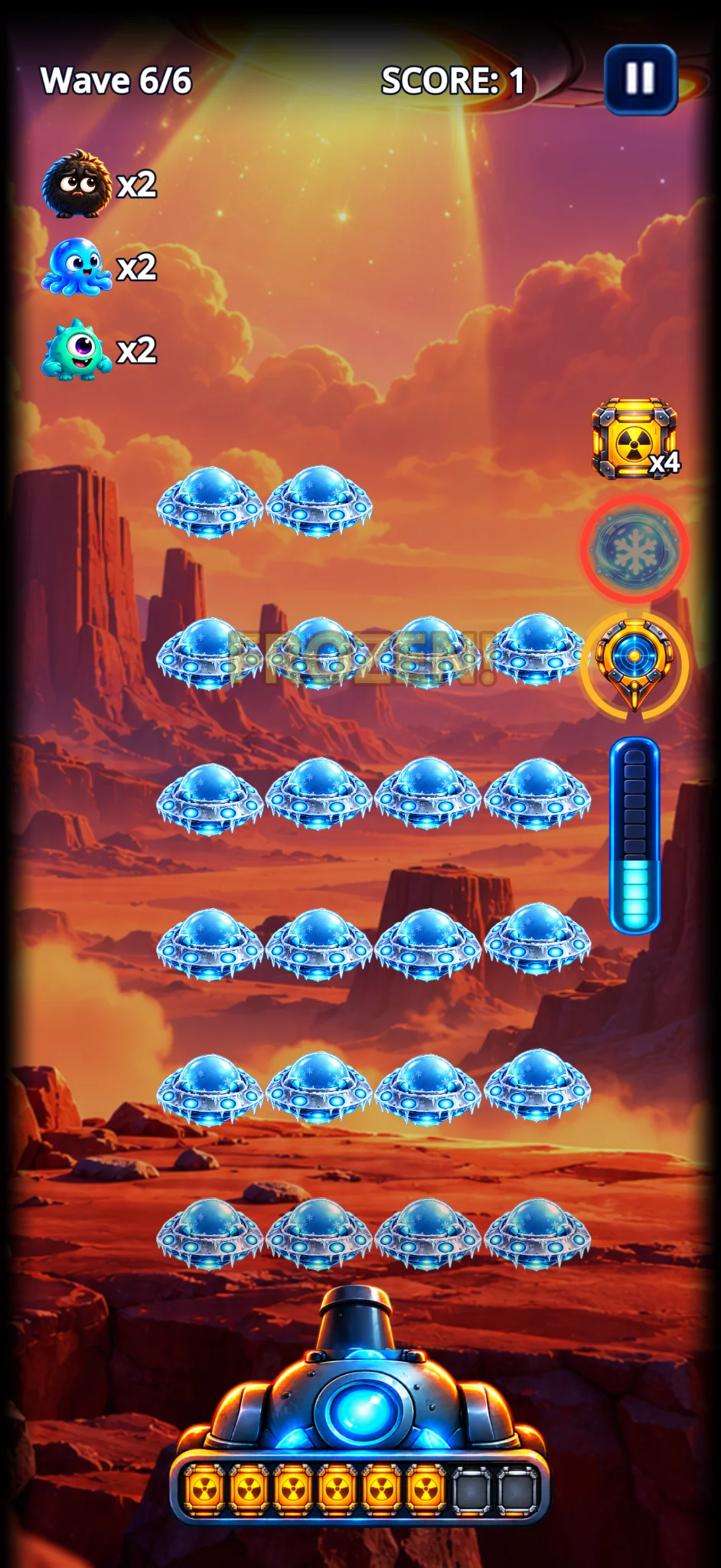 Frozen UFOs gameplay screenshot